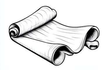 Poster - A 2D illustration of a blank piece of paper with simple line details, set on a plain white background