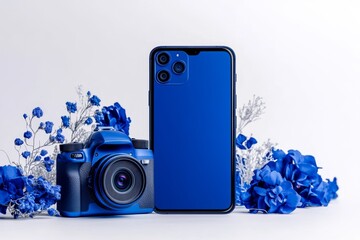 Poster - A clean outline of a smartphone with a camera icon, representing photography and simplicity