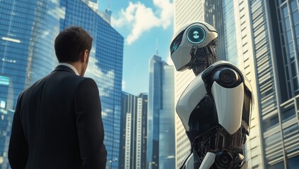 Poster - The Future of HumanRobot Interaction in Business explores advanced automation technologies reshaping corporate operations across industries, enhancing efficiency and productivity