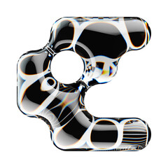 Fototapete - 3d rendered letter with abstract geometric shape and graphic pattern fill