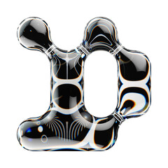 Fototapete - 3d rendered letter with abstract geometric shape and graphic pattern fill