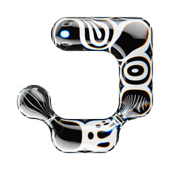 Fototapete - 3d rendered letter with abstract geometric shape and graphic pattern fill