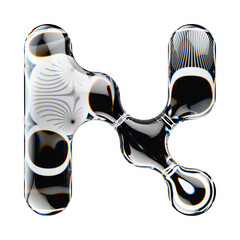 Fototapete - 3d rendered letter with abstract geometric shape and graphic pattern fill
