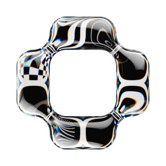 Fototapete - 3d rendered letter with abstract geometric shape and graphic pattern fill