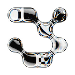 Fototapete - 3d rendered number with abstract geometric shape and graphic pattern fill