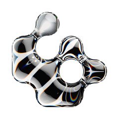 Fototapete - 3d rendered number with abstract geometric shape and graphic pattern fill