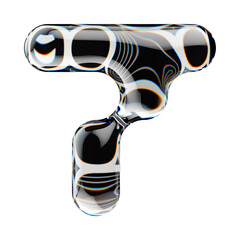 Fototapete - 3d rendered number with abstract geometric shape and graphic pattern fill