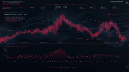 Aufkleber - A computer screen shows a graph with red lines and numbers