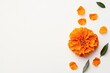 © deny - Marigold flower isolated on a white background. Decorative element for design Day of the Dead and Indian holidays. Flat lay