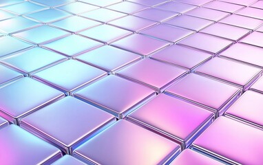 Poster - Vibrant abstract background of smooth square tiles in shades of blue and purple reflecting light in a modern design