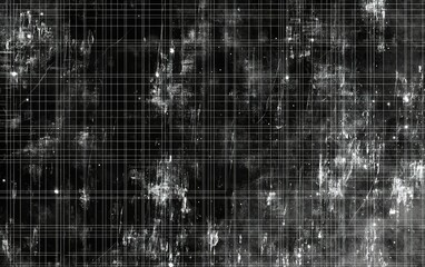 Poster - Abstract black and white textured background with grid patterns and subtle light effects created using digital design techniques