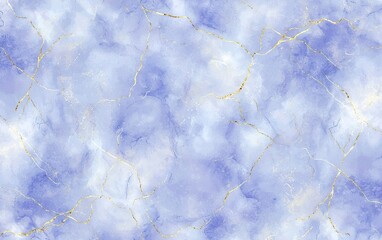 Poster - Elegant purple and blue marble texture with golden veins, perfect for backgrounds or design projects