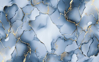 Poster - abstract blue marble texture with gold veins designed for backgrounds and artistic projects