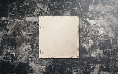 Poster - Blank canvas mounted on a textured dark wall in an artistic studio ready for creative expression