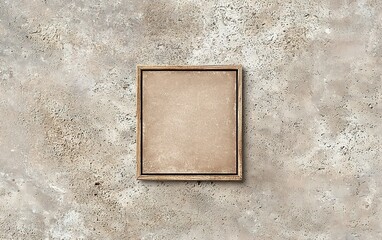 Poster - A simple wooden frame positioned against a textured concrete background highlighting minimalism and elegance in design