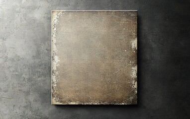 Poster - A textured blank canvas on a rough stone wall ready for creative artwork during daylight hours