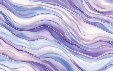 Poster - Abstract wavy patterns in shades of purple and white created with fluid art techniques, perfect for backgrounds or creative projects