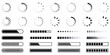 © pixel.99 - Loading icons progress bar Buffer loader or preloader loading bar signs download upload progress sign symbol buttons