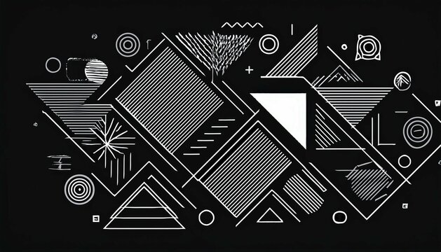  graphic of geometric shapes on black background