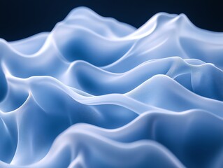 Poster - Abstract blue fabric with a wavy texture.