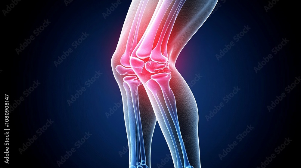 Human Knee Joint Pain Anatomy Medical Illustration Healthcare Stock ...