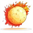 © Arthur Constantine - Vibrant and Energetic Cartoon Representation of a Flaming Sun with Intense Colors and Dynamic Motion Illustrating Heat and Energy in a Fun Style