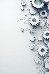 Poster - Abstract  illustration of digital gears and mechanical concepts