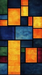 Poster - Colorful geometric abstract design with rectangular shapes
