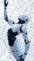 Poster - Futuristic concept of a digital human network connectivity