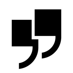 Poster - a flat quotation mark icon on a white background. quotation marks, isolated black vector icon in the