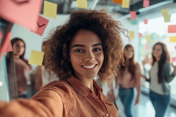 Poster - Business collaboration, along with teamwork in a thoughtfully designed creative workspace, fosters an environment of innovation and inspiration among employees that fuels productivity and success