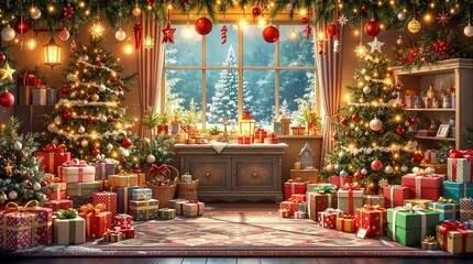 christmas tree with christmas decorations