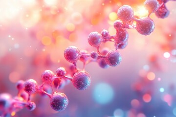 Poster - colorful molecular structure illuminated by light in a scientific setting