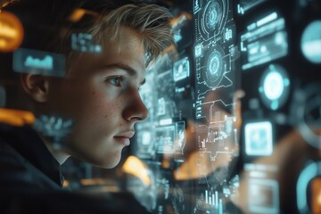 Poster - Innovative and bright Youth are actively engaging with and exploring the latest advancements in Futuristic Technology, which is essential for shaping the future of our digital landscape