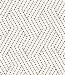 Seamless pattern with geometric waves. Endless stylish texture. Ripple monochrome background. Linear weaved grid. Thin interlaced swatch.