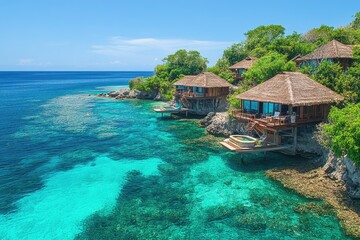 Luxury overwater bungalows offering breathtaking ocean views in tropical paradise