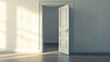 © Mehran - A room with an open door and a doorknob. The background of the room is blurry.