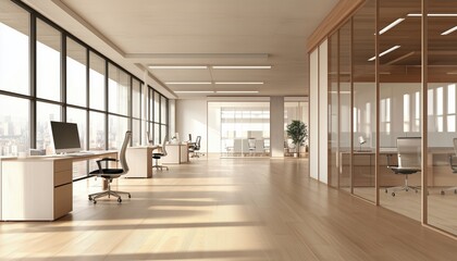 Poster - Distorted Interior Office Space: A Creative Approach To Designing A Workspace With Unconventional Blur Techniques For A Unique Environment.