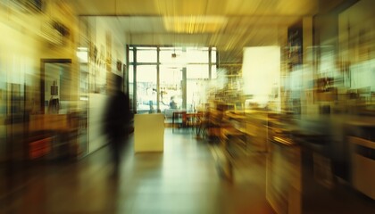 Poster - Obscured Views Inside The Office: A Visually Distorted Workplace Environment With Unclear Boundaries And Indistinct Features, Creating A Hazy Ambiance.