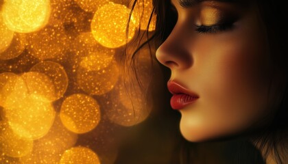 Poster - Luxurious Abstract Gold Glamour Bokeh: A Stunning Display Of Opulence And Elegance In This High-End Photography Collection. Rich, Decadent, And Breathtaking.