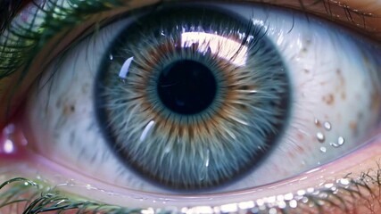Poster - Macro Shot of a Young Girls Eye Exploring Her Surroundings Generative AI