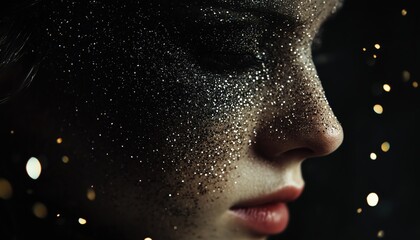 Poster - Shimmering Midnight: A Sparkling Dark Hue With Glittery Finish That Adds A Touch Of Elegance And Sophistication To Any Look.