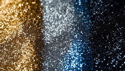 Poster - De-Focused Glitter Vintage Lights In Gold, Silver, Blue, And Black With A Blurred Effect - Perfect For A Retro Ambiance.