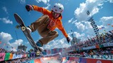 A skateboarding competition during the Olympic Games