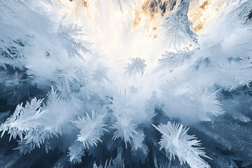 Poster - The light reflection of icy frost crystals is captured in this PNG