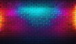 © IrenaBlechova - neon brick wall background concept banner for advertising a pub bar disco or nightclub in neon style