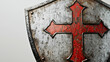 © RaeLi - A shield carried by the Templars of the knightly order, made from various types of metal. A small, handheld shield with a large, powerful red cross in the center.