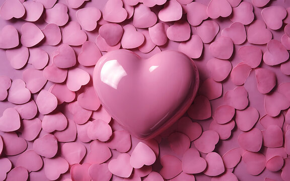 pink glossy heart shaped balloons