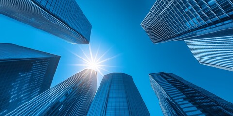 Poster - Urban Skyline A Modern Business Guide emphasizing Ambition and Innovative Strategies for Sustainable Growth in Architecture and Urban Development in todays changing corporate landscape