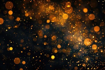 Wall Mural - golden bokeh lights and glitter stars overlay for design.
